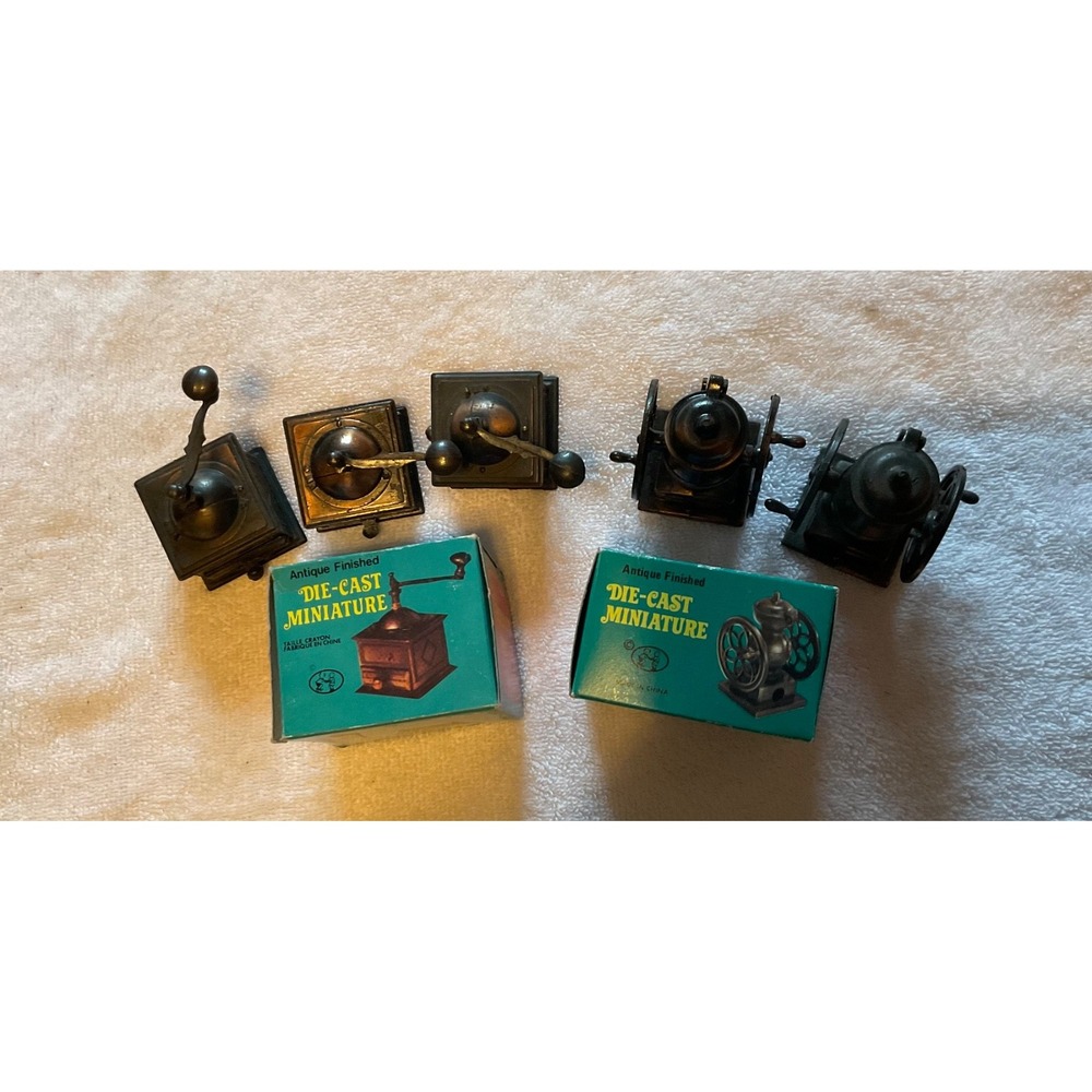 Lot 5 Die-Cast Pencil Sharpeners Minatures #9624 Coffee Mill, #8755 Grinder - Picture 2 of 10